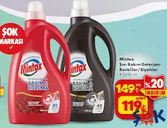 MİNTAX SIVI BAKIM DETERJANI RENKLİLER/SİYAHLAR 2695 ML